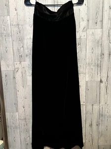 Vintage Retro Jessica McClintock Black Velvet Maxi Skirt Size 10 - Picture 1 of 9