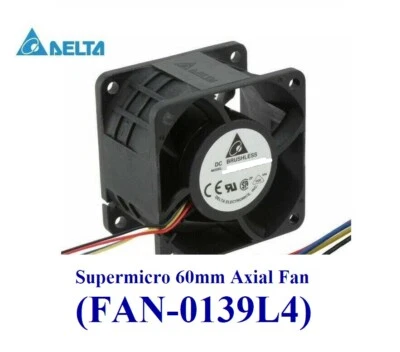 1x Supermicro FAN-0139L4 60x38mm 4-Pin PWM Axial Fan for CSE-217HD CSE-827HD - Image 1 of 3