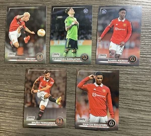 2022-23 Topps UEFA Stadium Club Chrome Manchester United Team Set (5) Cards - Picture 1 of 2