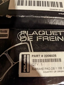 POLARIS Brake Pad Set 2206025 2015-2020 Polaris RZR 900 1000 - Picture 1 of 1