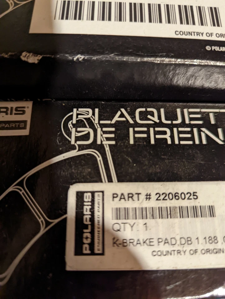 POLARIS Brake Pad Set 2206025 2015-2020 Polaris RZR 900 1000 - Image 1 of 1