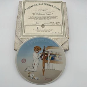 Norman Rockwell A Christmas Prayer 1990 Edwin M Knowles Sammlerplatte mit Zertifikat - Bild 1 von 4