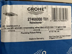 Cabezal de ducha Grohe 27468000 Rainshower serie F 10" montaje al ras en cromo 2,5 GPM - Imagen 1 de 1