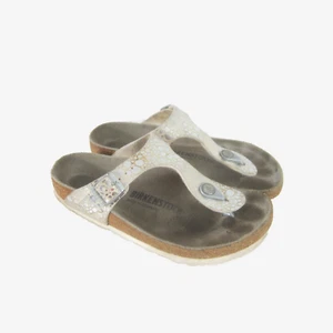 Birkenstock Damen 6 - 6,5 Gizeh Birkibuc Silber Sandalen 36 Zehenstegsandale - Bild 1 von 13