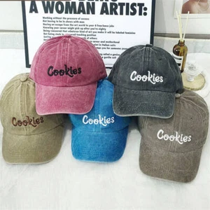Washed Denim Women's Personality Men's Fashion Embroidered Baseball Cap - Picture 1 of 12