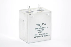 Vintage ITT SEL MP Condensatore MP 03/15/250 per amplificatori pellicola sonora, 15 MFD / 250 V, NOS - Foto 1 di 27
