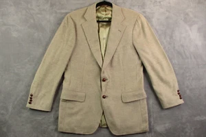 Vintage Chaps Ralph Lauren Camel Hair Blazer Men's 40 Beige Leather Buttons - Picture 1 of 21