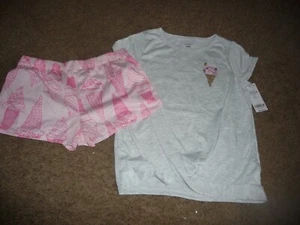 NEW NWT Carters girls size 8 pretty ice cream print short pajamas - Picture 1 of 2