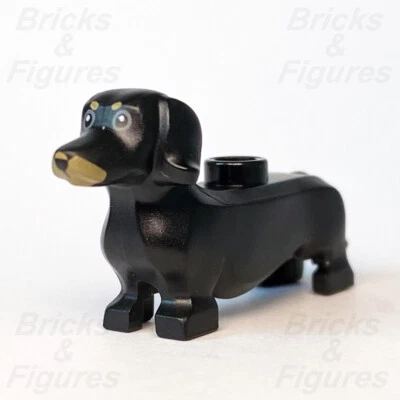 LEGO® City Black Dachshund Sausage Dog Animal Build-A-Minifigure BAM 2020 Town - Image 1 of 4