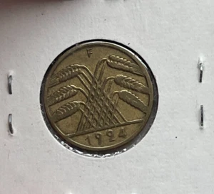 1924 F Germany 10 Rentenpfennig bg - Picture 1 of 2