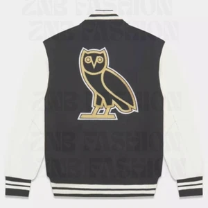 New OVO-Style Collegiate Varsity Wool Jacket with Leather Sleeves – Streetwear I - Picture 1 of 2