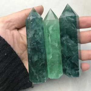 3PCS natural Green fluorite quartz crystal point obelisk wand healing 150g+ - Picture 1 of 10