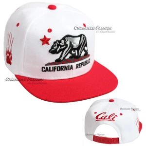 California Republic Baseball Cap Snapback Adjustable Hat Cali Hip Hop Flat Men - Picture 1 of 59