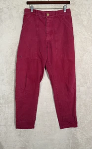 Big Bud Press Pencil Pants Womens Medium Red Elastic Waist 100% Cotton - Picture 1 of 11