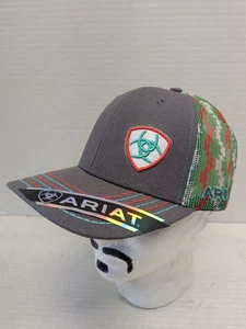 ARIAT Trucker Mütze Cap Mesh Snap Back Schild Logo grau bunt. (H11) - Bild 1 von 9