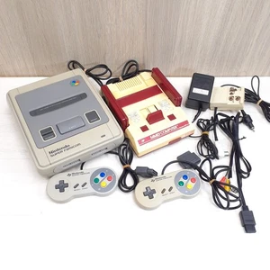 Japanese original Famicom & Super Famicom console set with cables FS727 - Picture 1 of 8