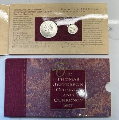 1993-P The Thomas Jefferson Coinage and Currency Set, 3-Pc. OGP-INV#7916 - Image 1 of 4