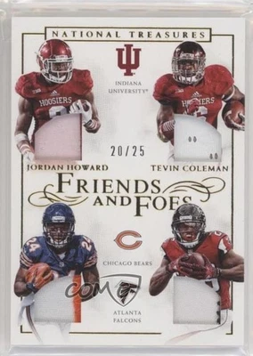 2016 Panini National Treasures Prime /25 Jordan Howard Tevin Coleman Rookie RC - Image 1 of 2