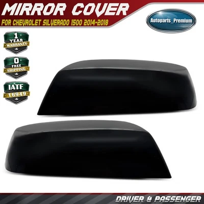 Pair Mirror Cover Cap for Chevrolet Silverado 1500 2014-2018 Silverado 2500 HD - Image 1 of 4