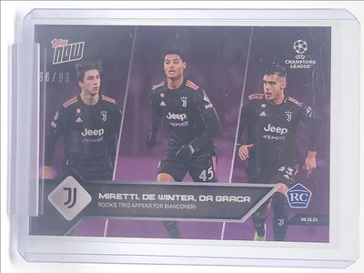 FABIO MIRETTI DA GRACA DE WINTER 2021 TOPPS NOW UCL PURPLE RC /99 Q5860 - Image 1 of 2