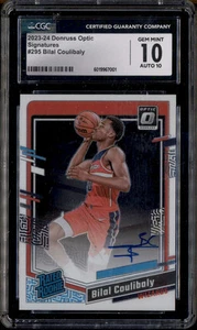 2023-24 Donruss Optic Rookie Signature #295 Bilal Coulibaly RC Auto CGC 10 - Picture 1 of 2