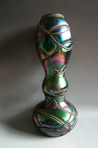 ANTIQUE ART NOUVEAU PALLME KONIG IRIDESCENT GLASS VASE - CIRCA 1900 - Picture 1 of 4