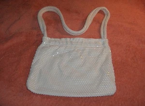 Vintage Neusteters White Sequin Hinged Clutch Evening Bag Purse Strap - Picture 1 of 1