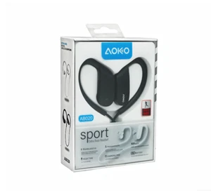 AOKO AB020 Sports Bluetooth 5.0 Earphone Black Wireless Extra Bass NEW - Picture 1 of 4