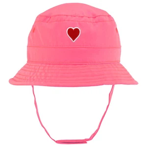 Heart Embroidered Patch Infant Lightweight Bucket Hat w/ Chin Strap - FREE SHIP - Picture 1 of 10