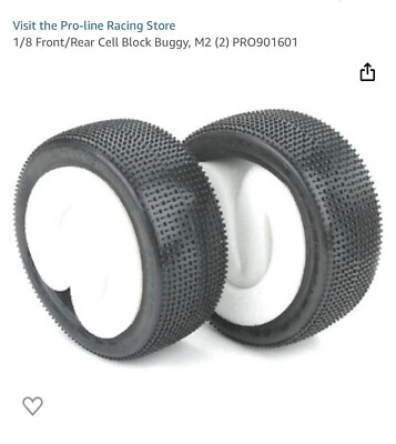 Pro Line 901601 3.0 Cell Block M2 Front/Rear Tires (2): 1/8 Buggy - Image 1 of 2