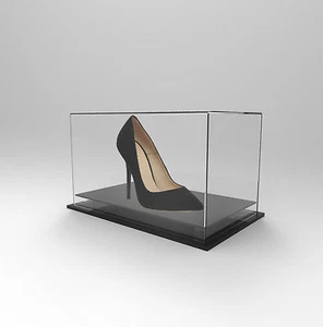 Single Boot / Shoe Display Acrylic Perspex Case - Display Boot or Shoe - BLACK - Picture 1 of 1