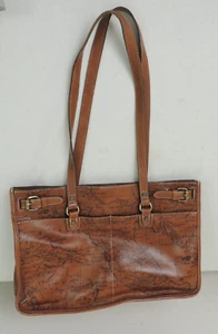 Patricia Nash Olivenza Tote Map Purse in Riot Rust Leather Shoulder Bag Clean! - Picture 1 of 24