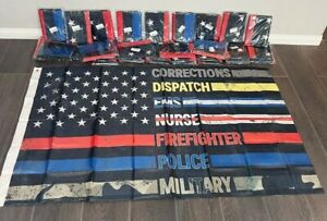 No One Fights Alone Flag 3x5 Ft, First Responders American Flags Office Garage