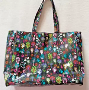 Paperchase PVC Woodland Owl Tree Tote Bag Spring Summer Large Lined Zip Pocket - Picture 1 of 4