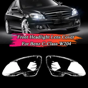 Pair Headlight Headlamp Lens Cover Shell For Benz C-Class W204 C300 2008-2011 - Picture 1 of 11
