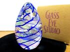 Glass Eye Studio Mt St Helen's Paperweight 3 1/2" Blue Swirl SIGNED Dated In Box