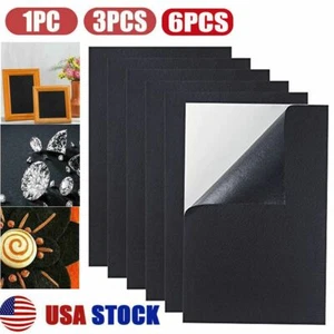 1-6PCS Black Back Felt Sheets Fabric Sticky Self-Adhesive Water Resistant Craft - Picture 1 of 12