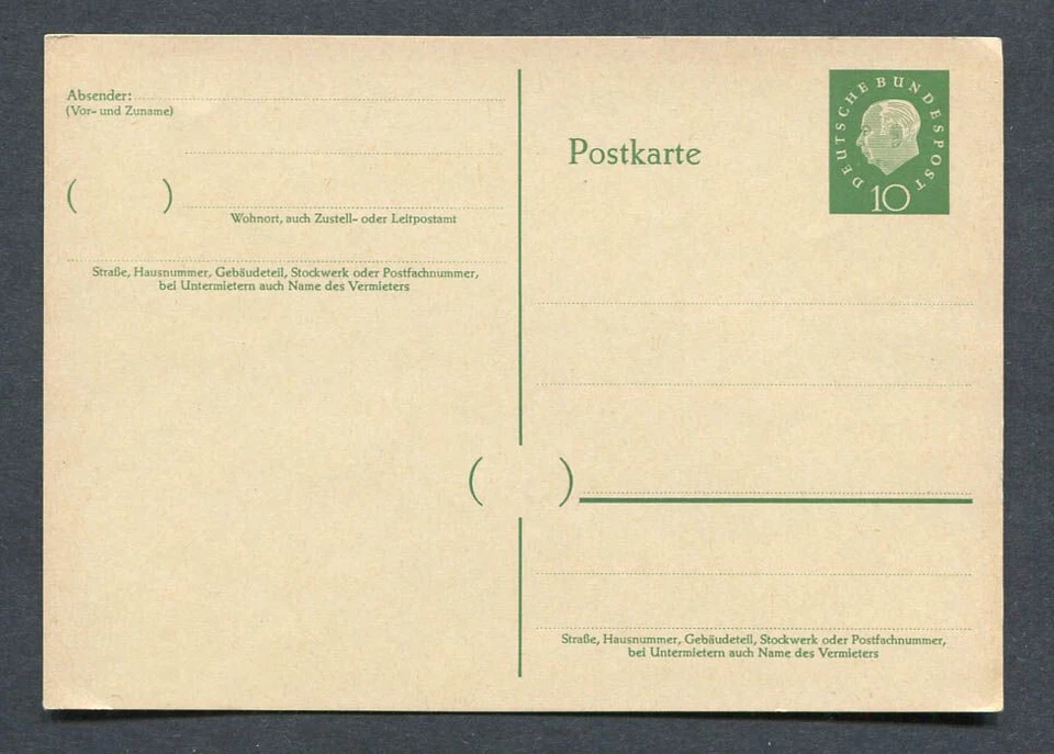 Germany - BRD : 10 Pfennig Heuss stationary from 1957 - mint NH - Image 1 of 1