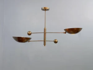 2 Pendant Light | Mid Century Modern Antique Brass Sputnik Chandelier Light - Picture 1 of 10