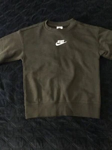 Nike Black Sweater Youth XS White Spell Out Logo Pullover Sweatshirt New - Picture 1 of 6