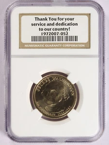 George Washington Presidential Dollar - "Thank you for your service" NGC Holder - Picture 1 of 2