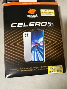 BOOST MOBILE CELERO 5G 64GB SMARTPHONE - SILVER - Picture 1 of 3