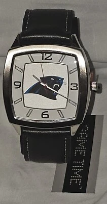 Relógio de aço inoxidável NFL Football Carolina Panthers Game Time série retrô - Imagem 1 de 4