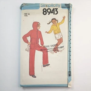 Simplicity 8943 Girl's Unlined Hoodie Shorts and Pants Sewing Pattern Size 14 - Picture 1 of 5