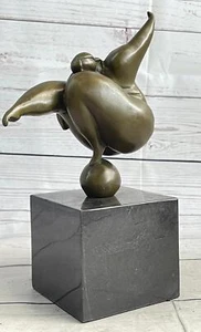 Curvy Woman Abstract Modern Art Bronze Statue Sculpture Girl Balancing 10" x 7" - Picture 1 of 10