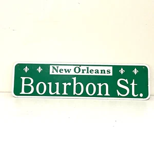 BOURBON ST Street Sign Road Sign NEW ORLEANS 18.5x5in EUC! QUICK SHIP! - Picture 1 of 19