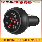 3 in 1 12/24V Auto Auto LED Digital Voltmeter Messgerät + Thermometer + USB-Lade