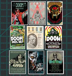 MF DOOM Concert Poster Stickers - Set of 9 - Matte Vinyl - Madvillain Rap HipHop - Picture 1 of 1