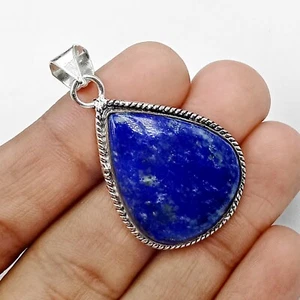 Lapislazuli Edelstein 925 Sterlingsilber Handarbeit Anhänger Schmuck 1 1/2" - Bild 1 von 6
