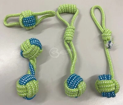 Set di 4 pezzi giocattoli masticatori per cani corda resistente giochi animali - Immagine 1 di 2